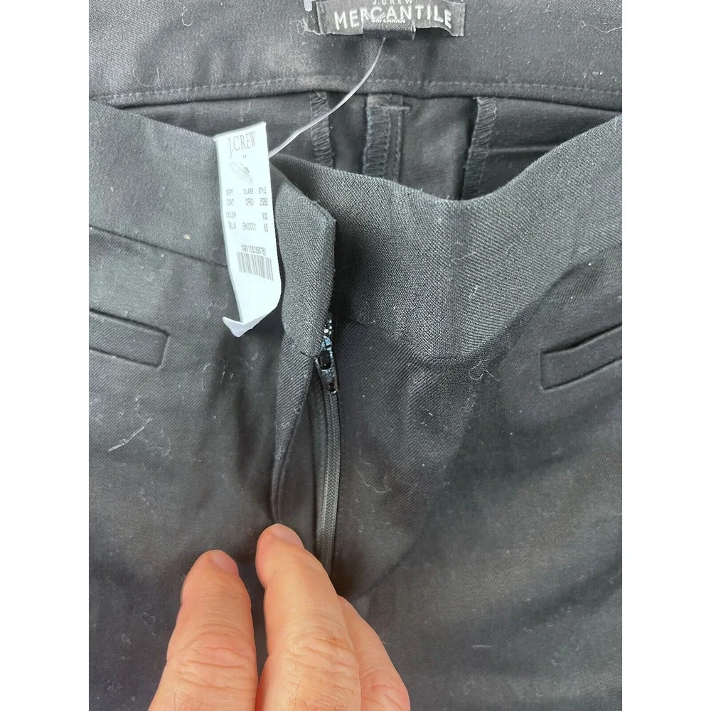 J.Crew Dress Pants Womens‎ 6/S Mercantile Mid Rise Ankle Crop Stretch Black NWT